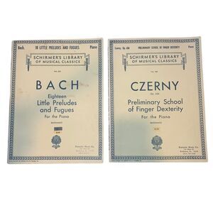 Schirmer's Library of Musical Classics Set of 2 Books Czerny Bach Piano